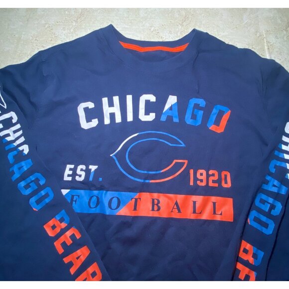 Chicago Bears NFL Team Apparel Long Sleeve Shirt M Blue & Orange - Picture 1 of 8
